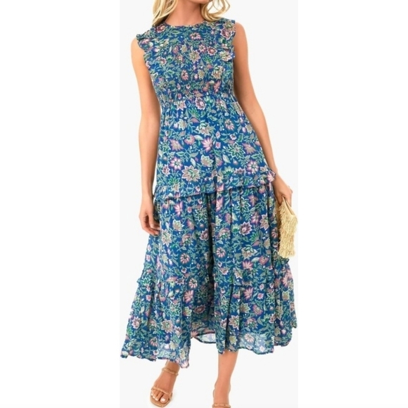 New!Banjanan Iris Dress in Poppy Mallow Surf - Picture 2 of 16